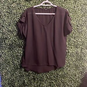 Black short sleeve blouse